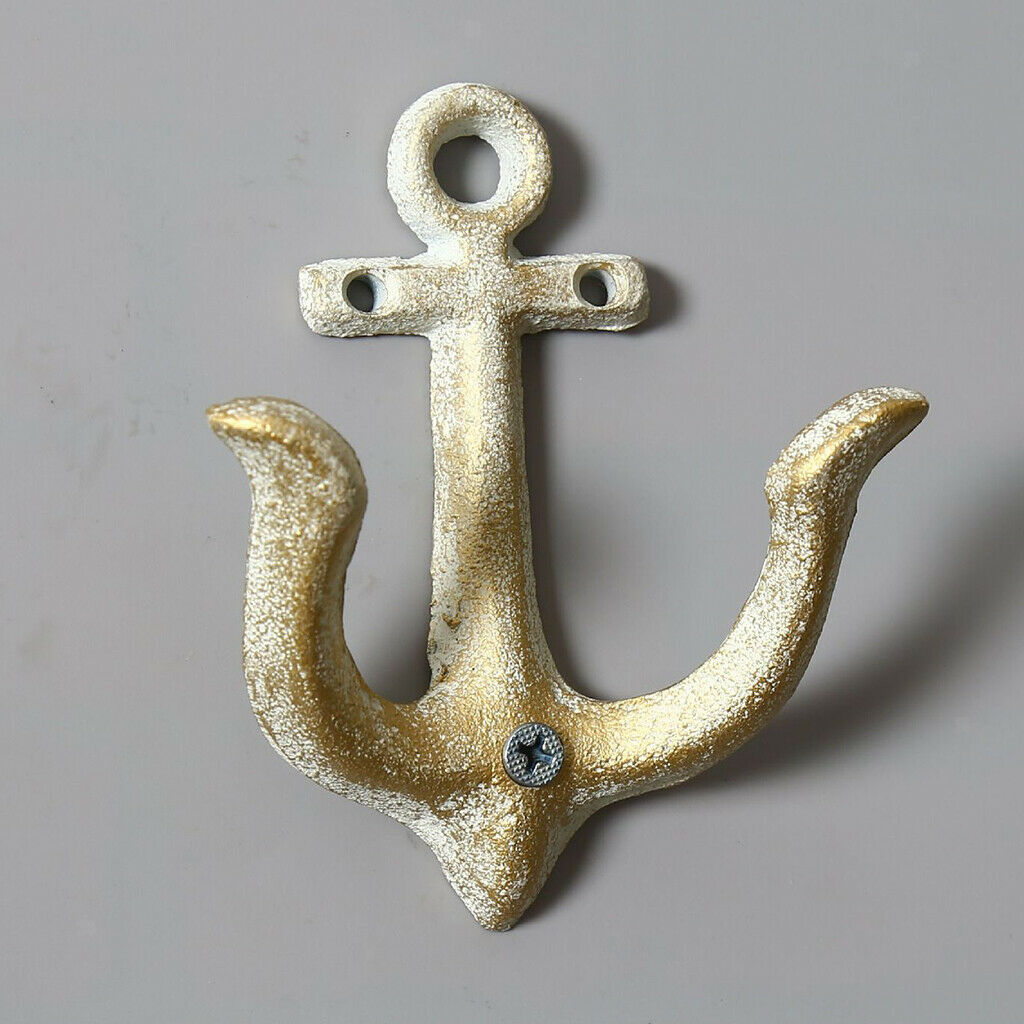 Set 2PCS Retro Strong Anchor Coat Hook Bedroom Bathroom Storage Metal Hooks