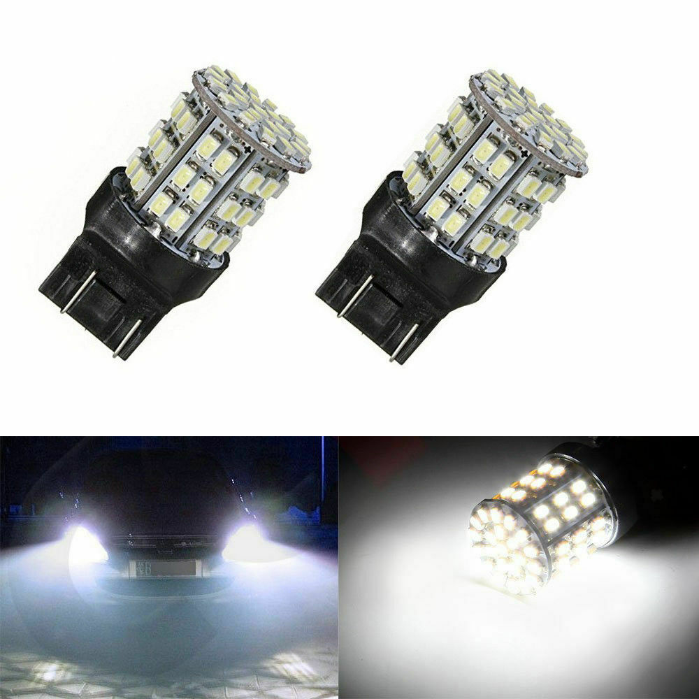 4 Pcs. 7443 7440 T20 White LED 64 SMD Tail Brake Bulbs