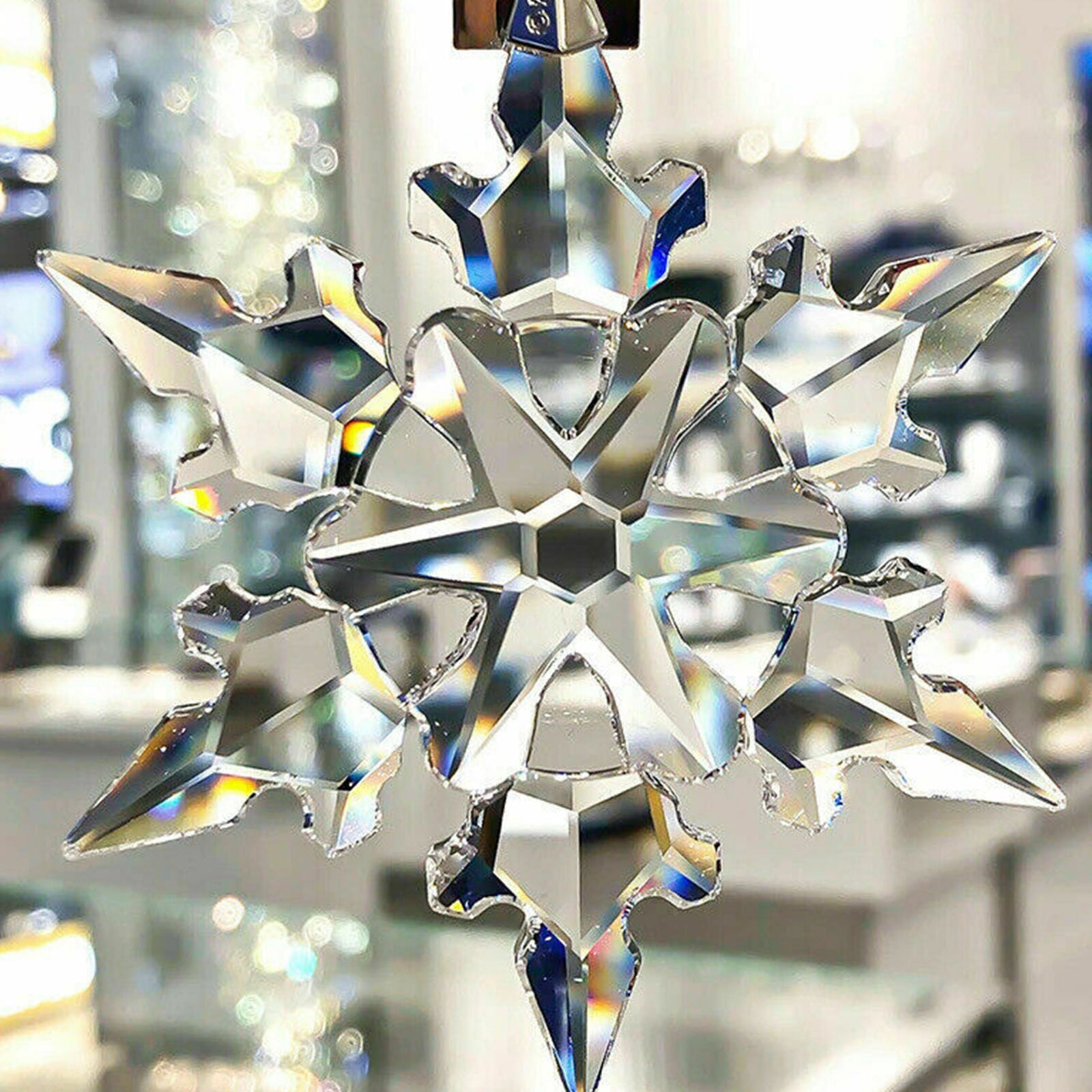 Crystal Large Annual Edition Christmas Ornament Snowflake clear Car Pendant