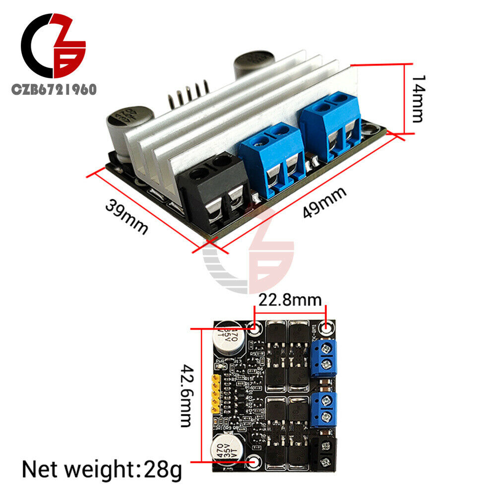 10A DC 3-18V Dual-Channel H-bridge DC Motor Drive Module PWM Adust Speed Dimming