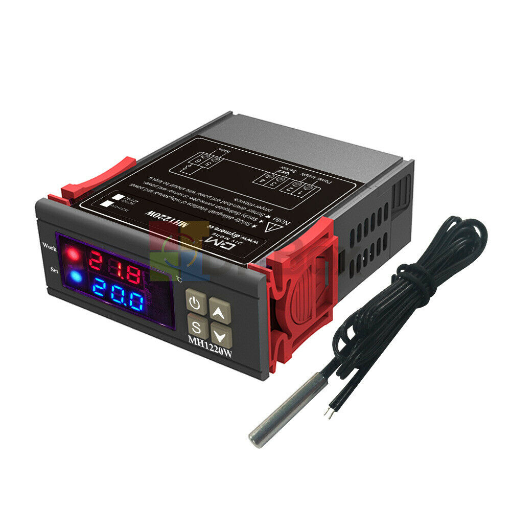 Digital AC 110-220V MH1220W Thermostat 10A Dual Display Temperature Controller