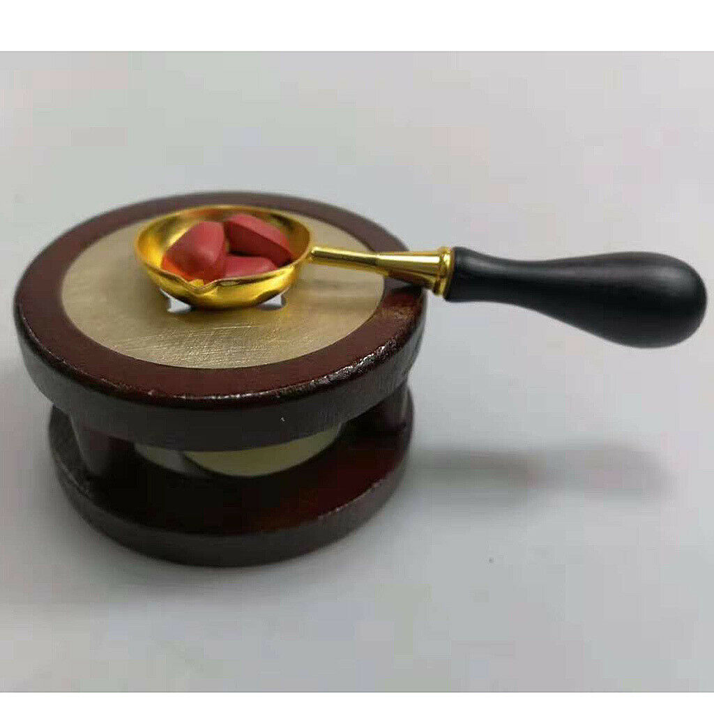 Wax Warmer Sealing Furnace Set Arts Stamp Tool Sticks Stove Pot w/ 2 Spoons