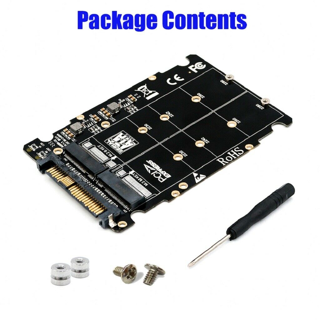 M.2 NVME SSD Key M Key B SSD to U.2 SFF-8639 Adapter Card Converter for PC