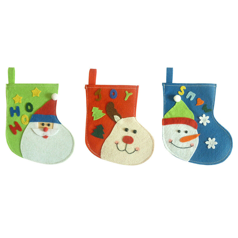 3 Pieces Mini Christmas Stocking Fireplace Tree Decor Gift Card Silverware