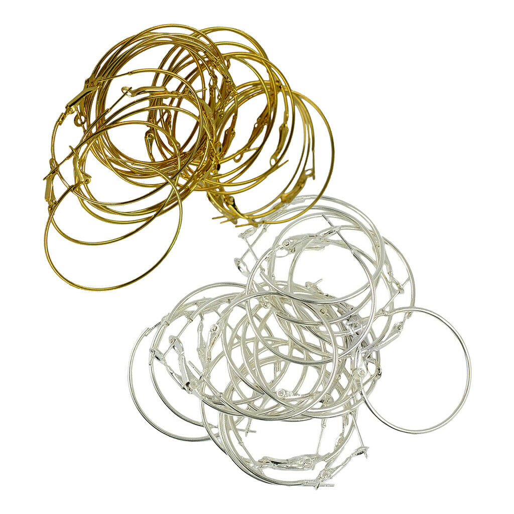 40pcs Brass Metal Earring Hoop Beading Components Jewelry Finding Making 2