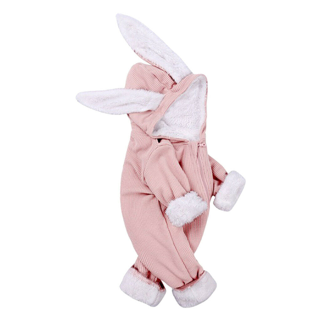 Rabbit Ears Newborn Cotton Romper Jumpsuit Baby Girls Boys Pink(0-3 Months)
