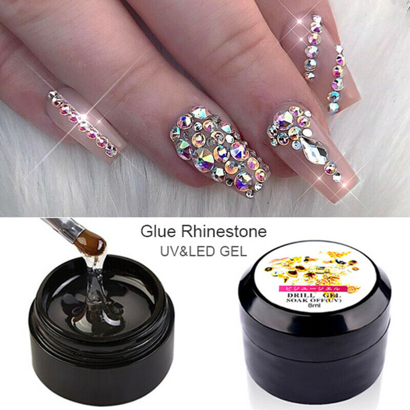 8ml Professional Super Sticky UV Gel Nail Polish Glue Crystal Nails Jewelry BDA