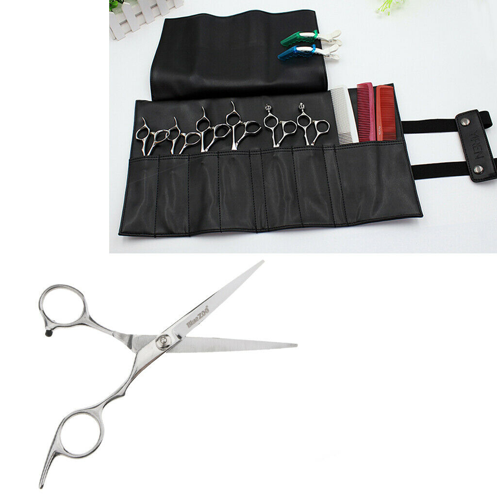 Hairdresser Barber Scissor Bag Storage Leather Pouch and Hair Cutting Shear