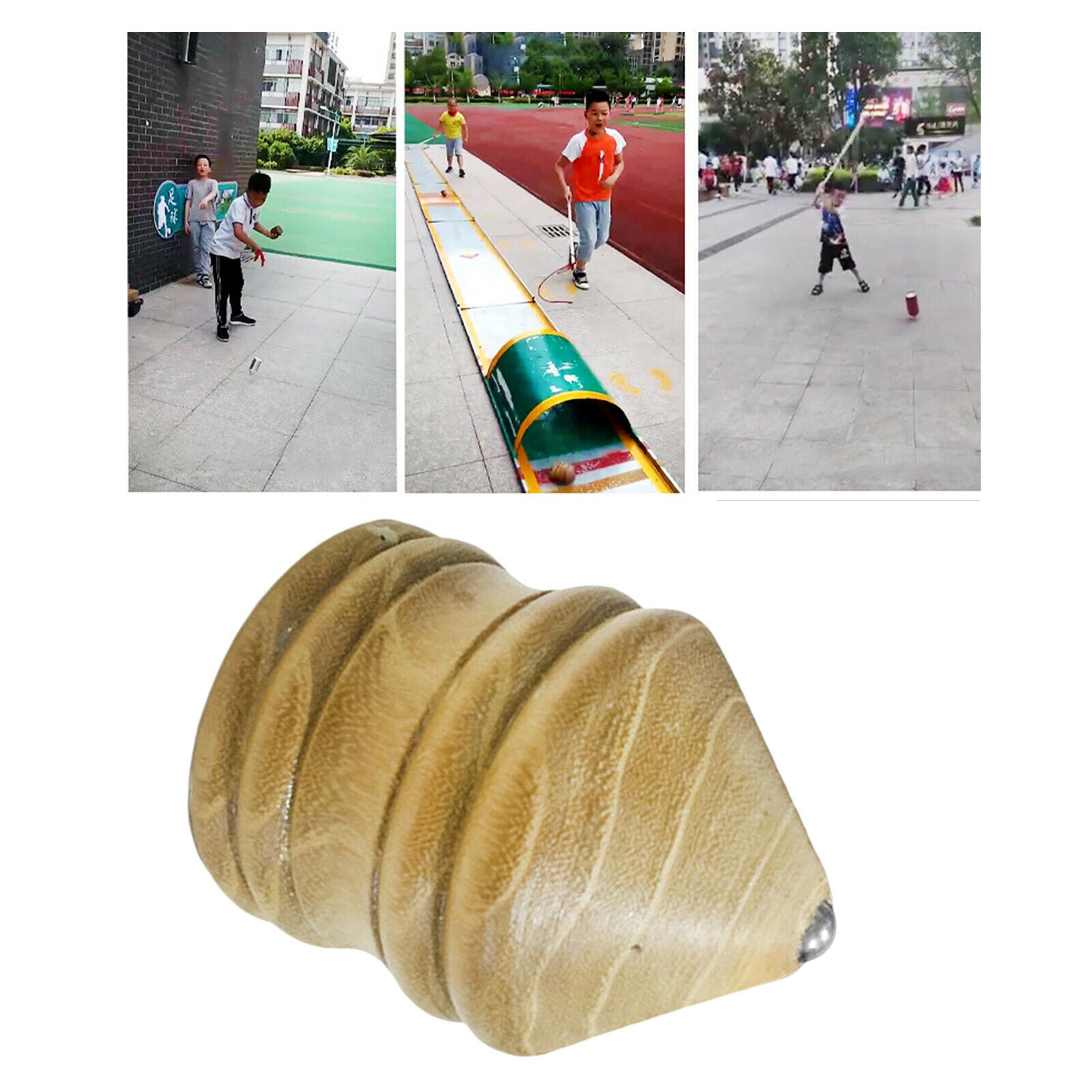 LED Lights Handmade Wooden Trompos Gift for Kids Children 6cm without Light