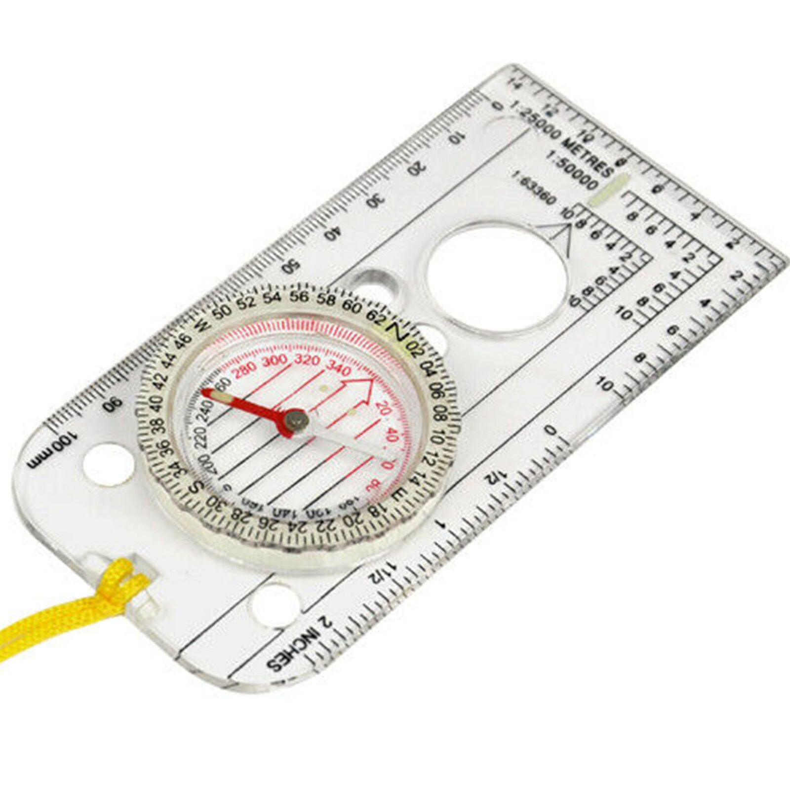 Ruler Map Scale Mirror Navigation Compass Scouts Outdoor Camping Survival Tool