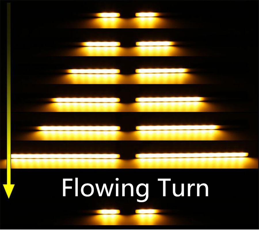 Turn signal and Brake lights Red/Amber DRL Flowing Light BAR Universal 12V 2PC