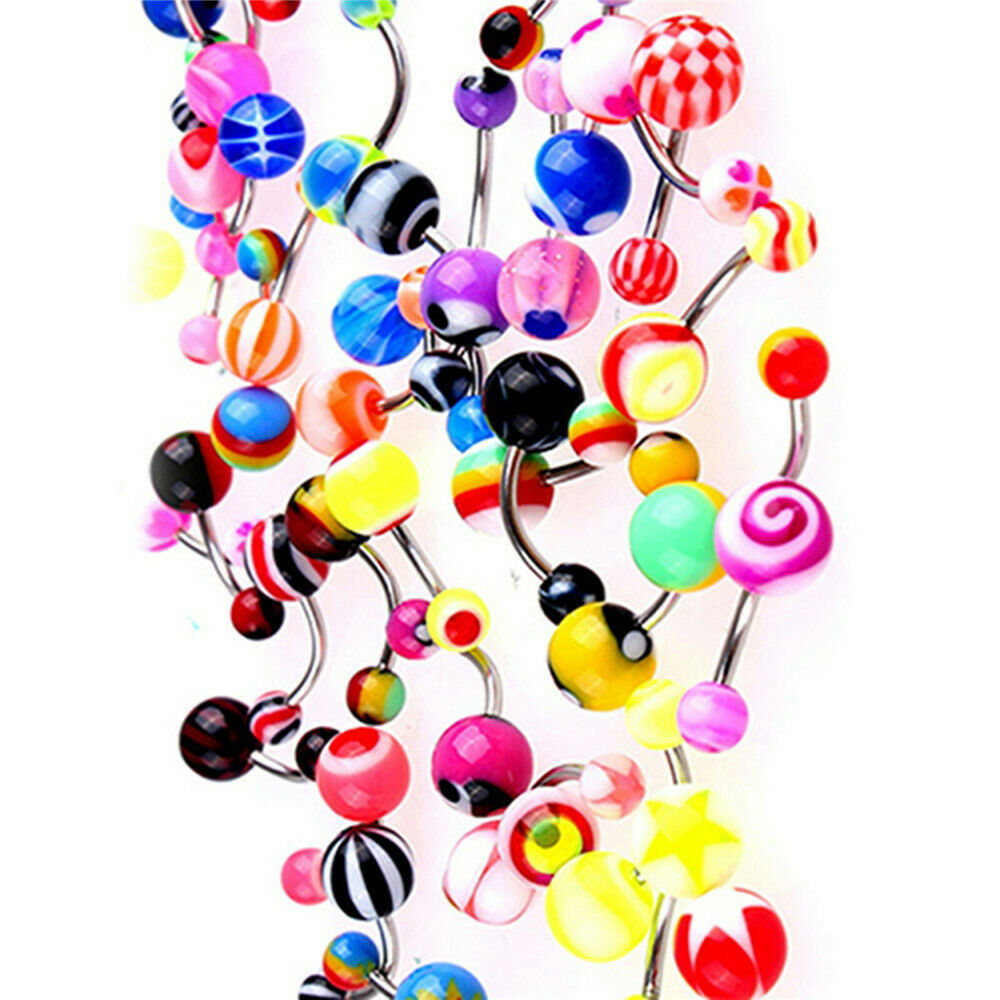 30PCS/Set MULTI-PACK OF MIXED STYLE BELLY BARS / NAVEL RINGS PIERCINGS Jewelery