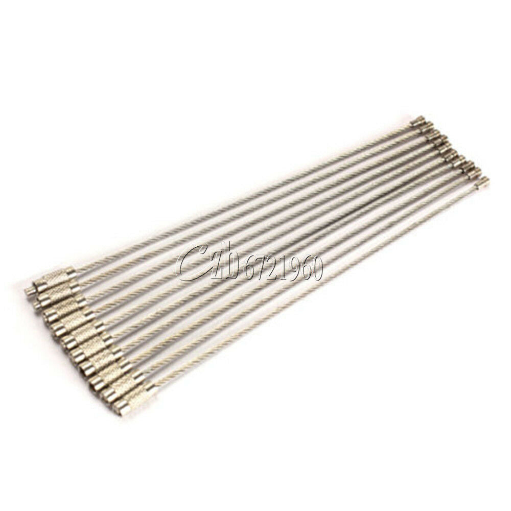 5PCS Steel Wire Keychain Cable Stainless EDC Key Chain Ring Twist Screw Locking