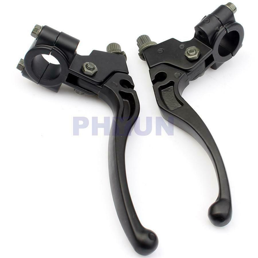 Pair Black Aluminium R+L Brake Lever Perch Clutch For 22mm Motorcycle Handlebar