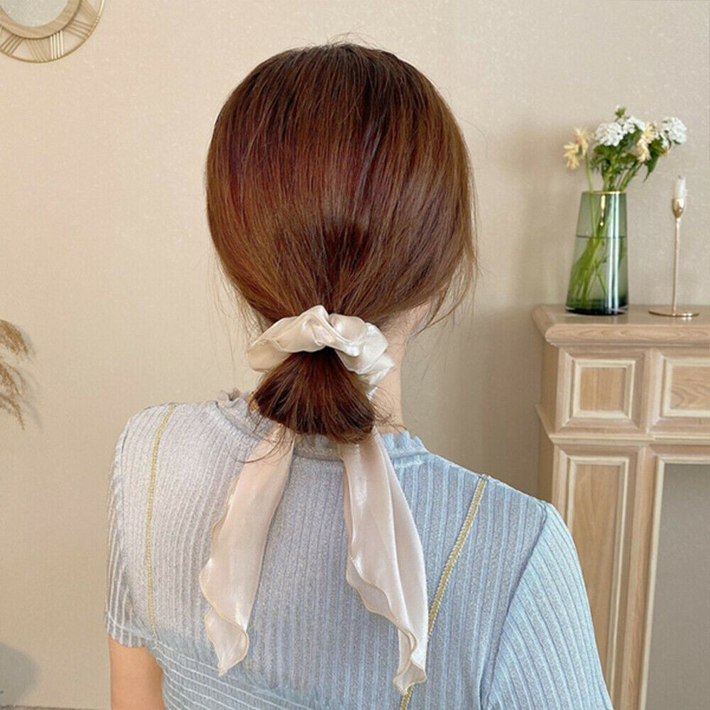 Solid Color Hair Scrunchie Hair Ties Rope Ponytail Scarf Elastic Hair Bands