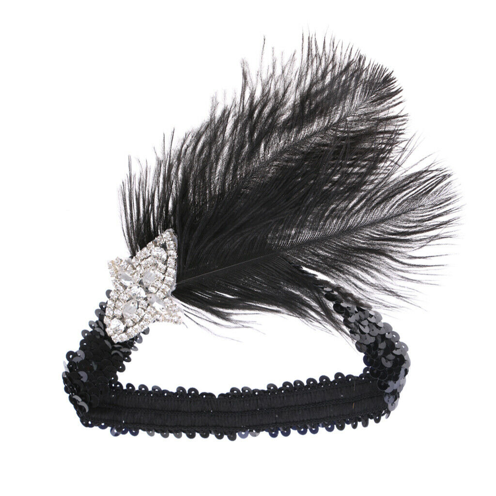 1920s Great   Plume Feather Headband Wedding Ascot Race Headdress