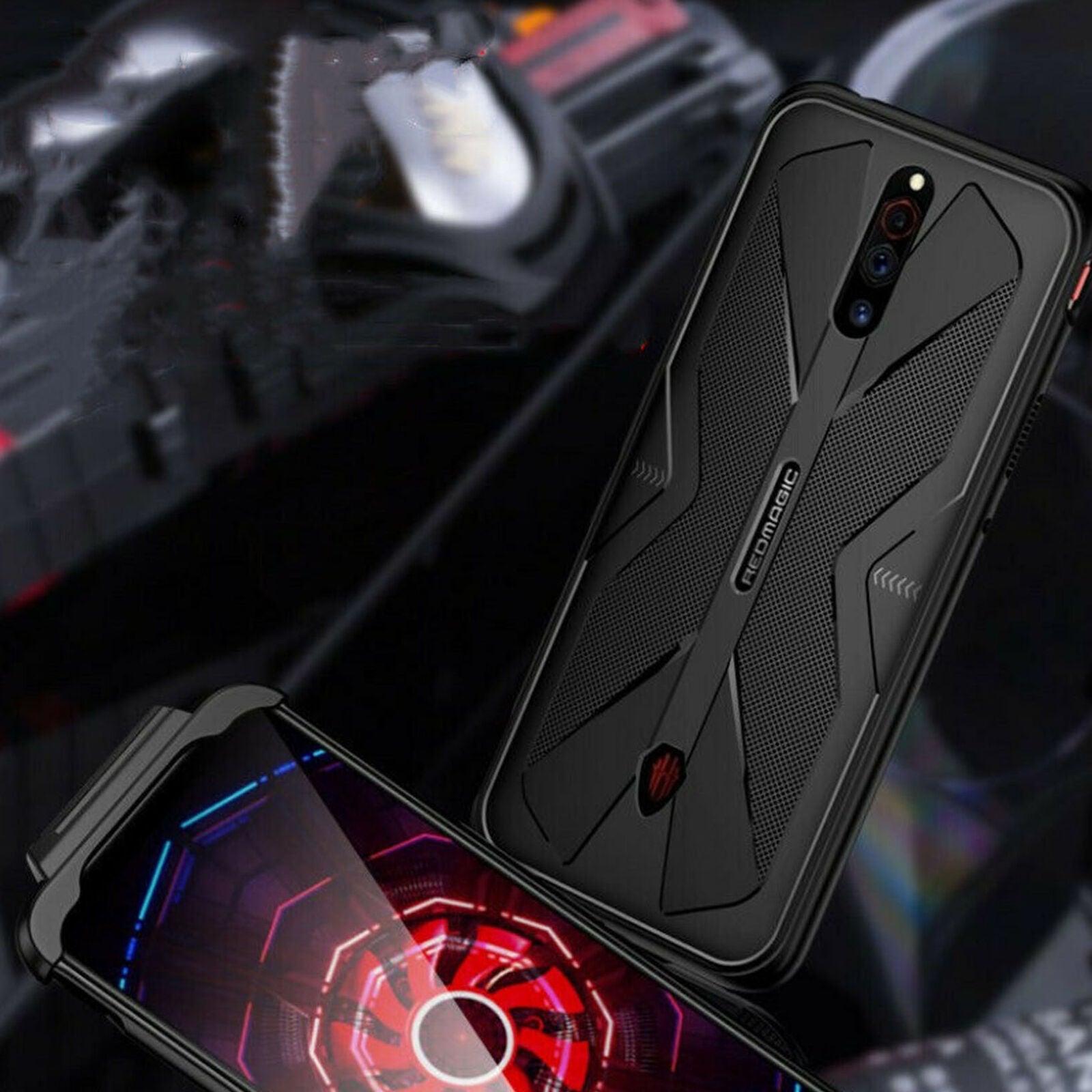 For ZTE Nubia Red Magic 5G Soft Gel Heat Dissipation Back Cover Case +PC Snap