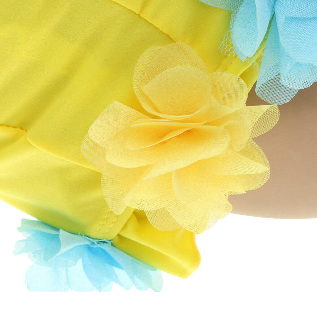 Kids Childrens Childs 0-6 Years Flower Fabric Swimming Hat Swim   Yellow