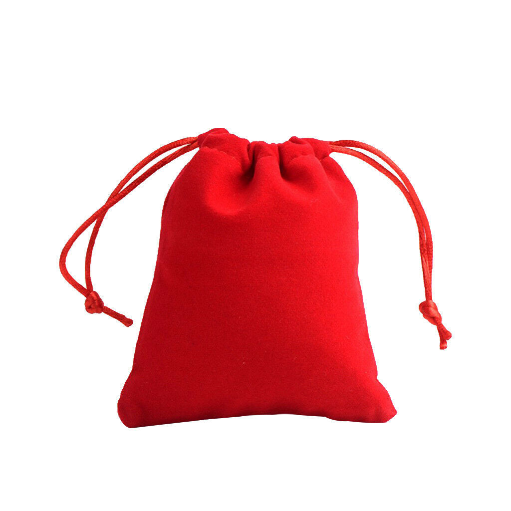 10Pcs Velvet Xmas Jewelry Bags Drawstring Pouch Wedding Party Bags Candy Red