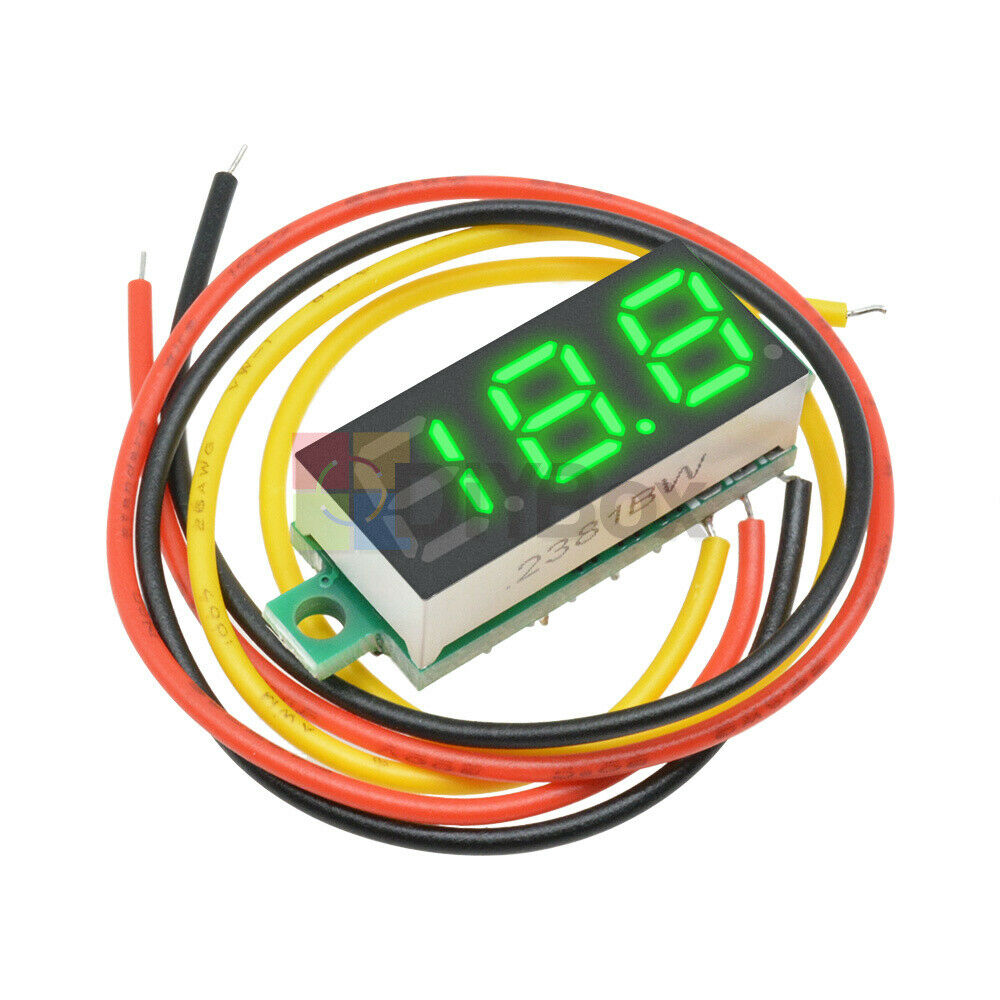 0.28inch Green LED DC 0-100V Voltmeter 3 Wire Digital Display Voltage Volt Meter