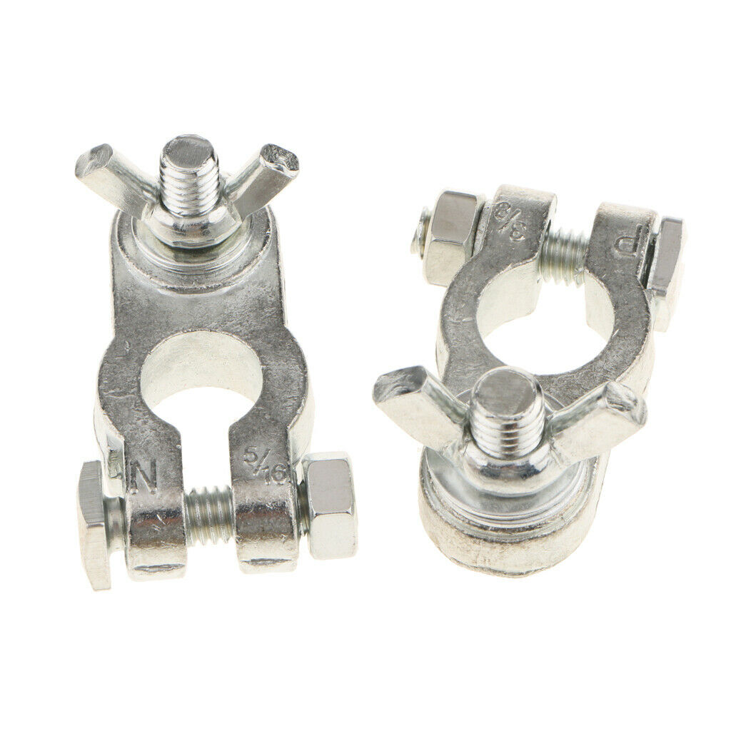 1 Pair Car Battery Terminals Positive & Negative Connectors Clamps
