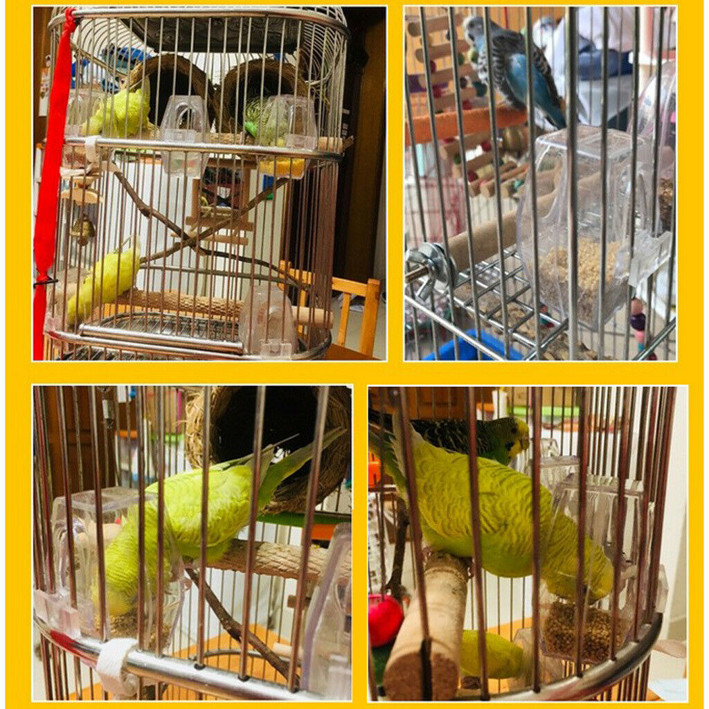 2pc Bird Parrot Clean Cup Feeder and Water Feeding Bowl Birds Cage Accessory