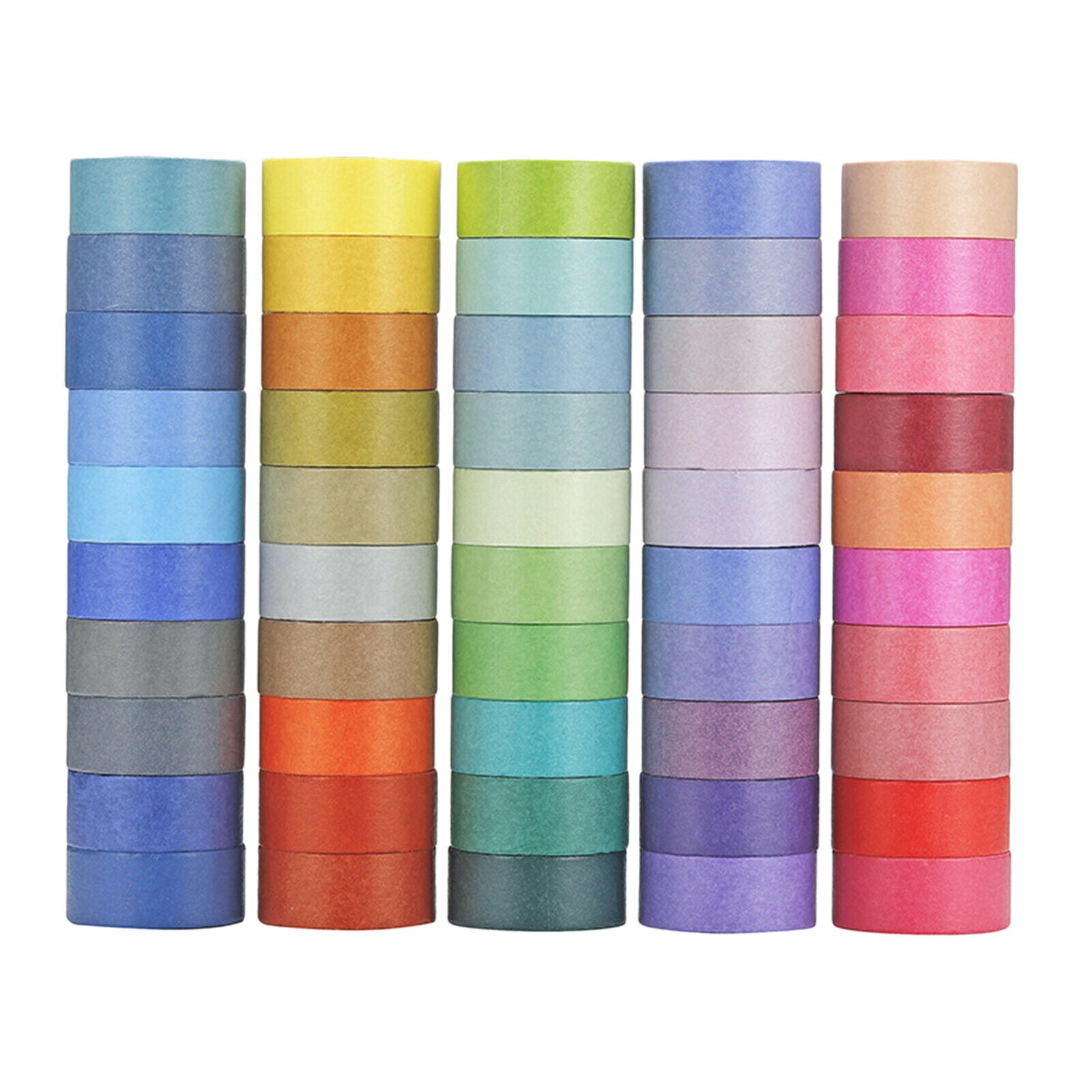 60x Rainbow Washi Sticky Paper Masking Adhesive Decorative Tape Scrapbooking