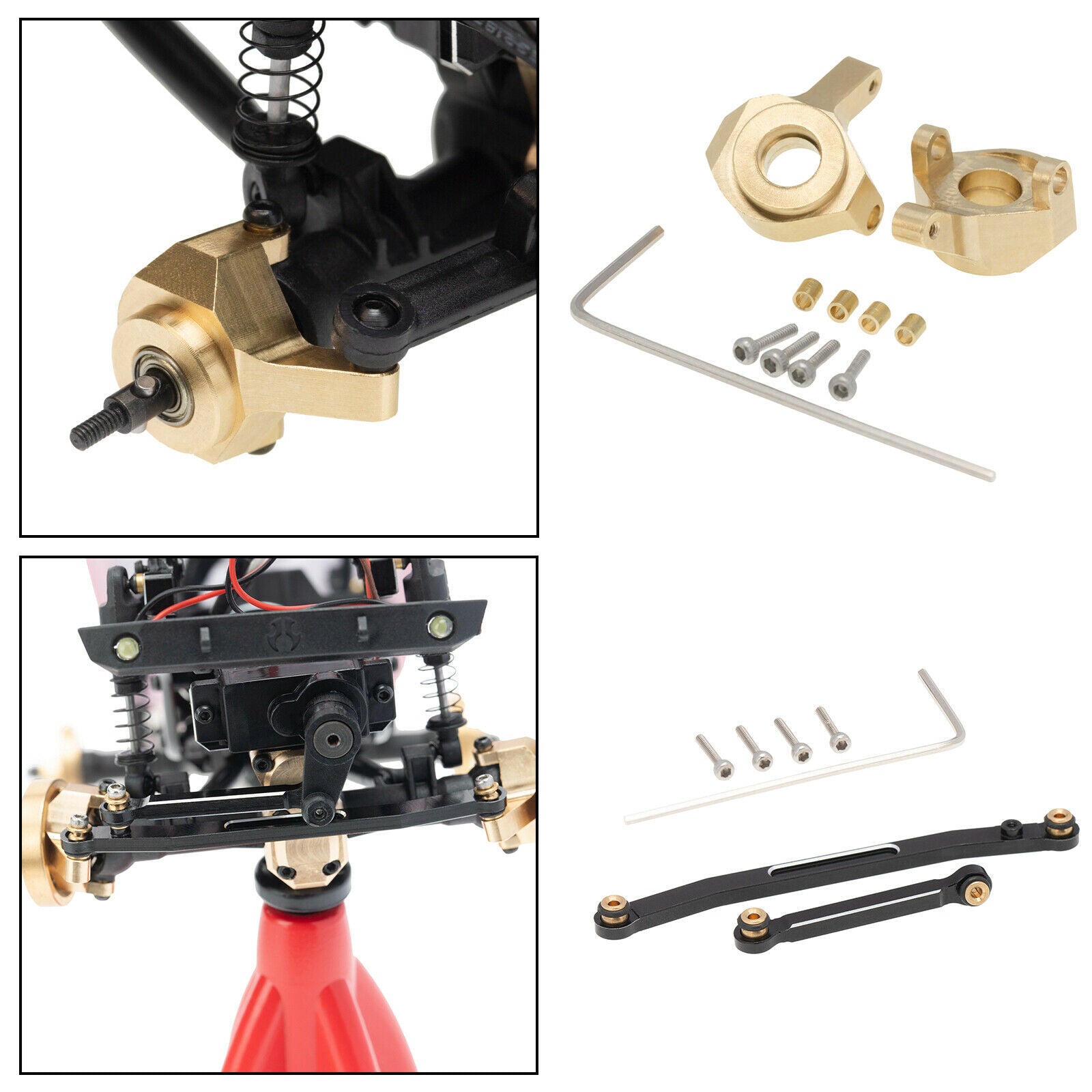 1:24 Metal Steering Knuckles w/ Rod Tie Links for Axial SCX24 AXI90081 Buggy