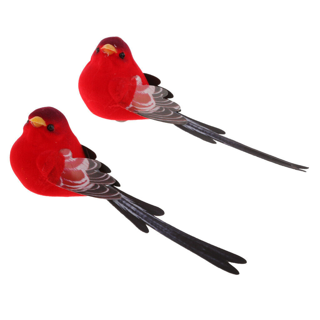 2Pcs Decorative Artificial Foam Mini Birds Garden DIY Wedding Decorations