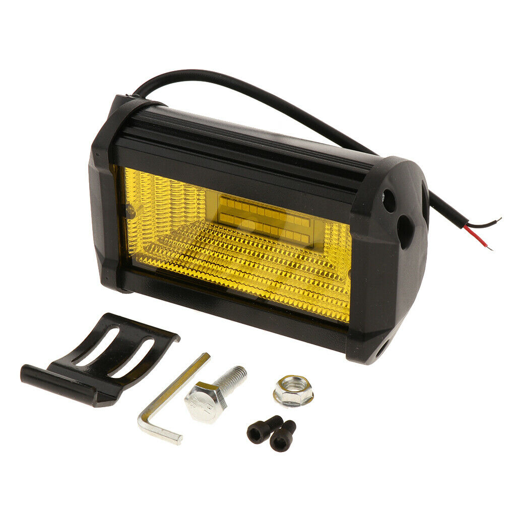 Auto LED Dual-Row Working Light 72w Car Roof Spotlights Flood - Yellow Light