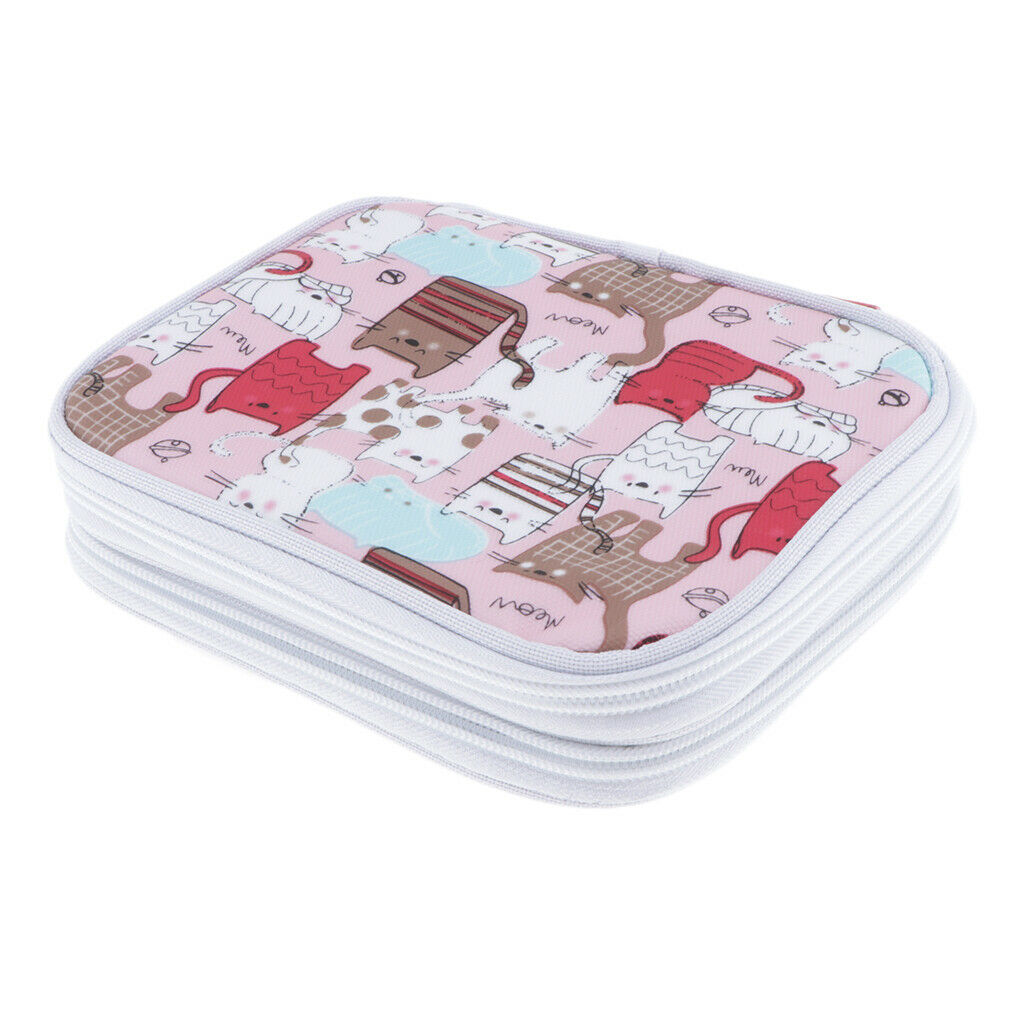 Crochet Hook Case Organiser Empty, Printed Cats Knitting Needle Storage Bag