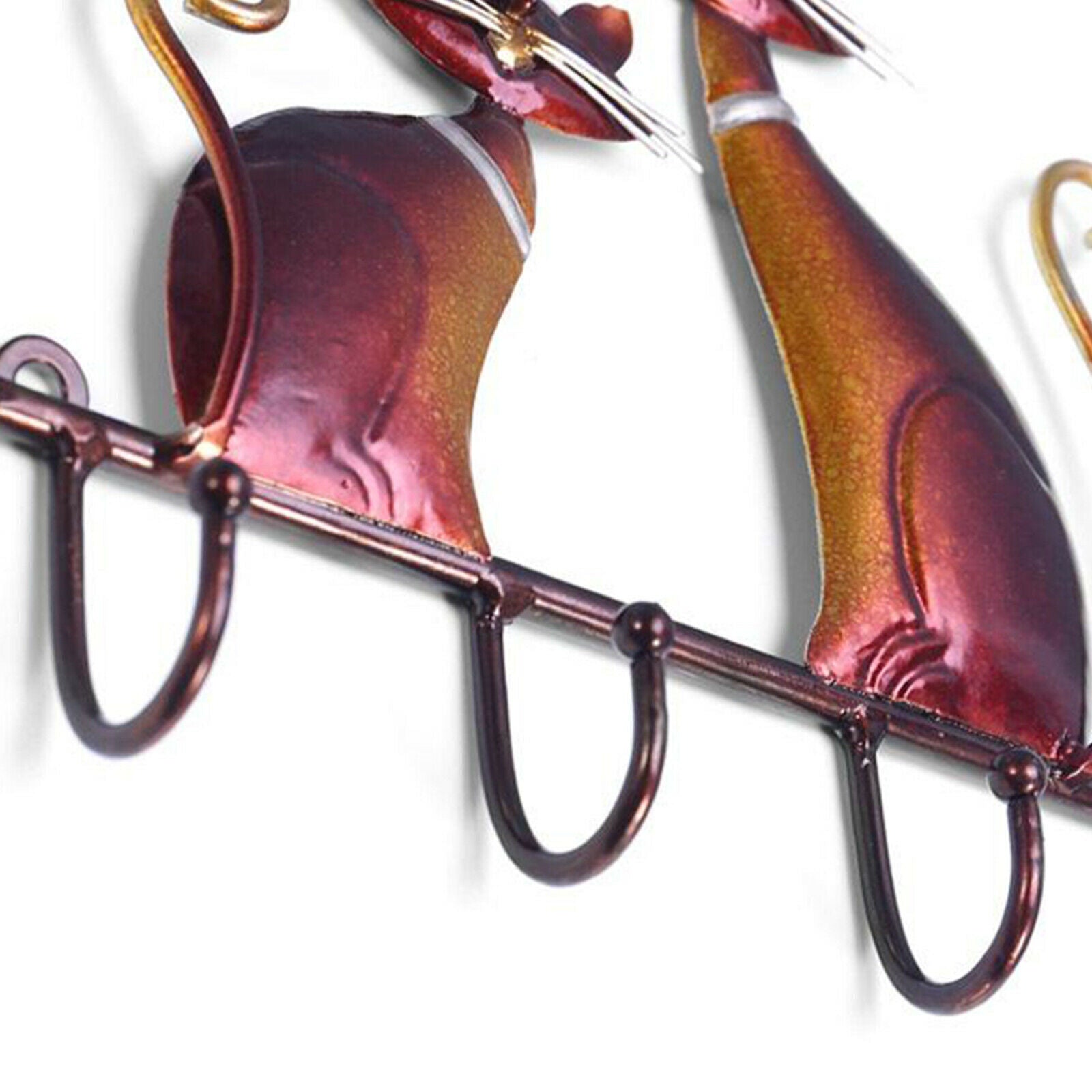 Coat Rack Wall Mounted, 4 Hooks Metal Iron Coat Hook Rail Hanger for Hanging