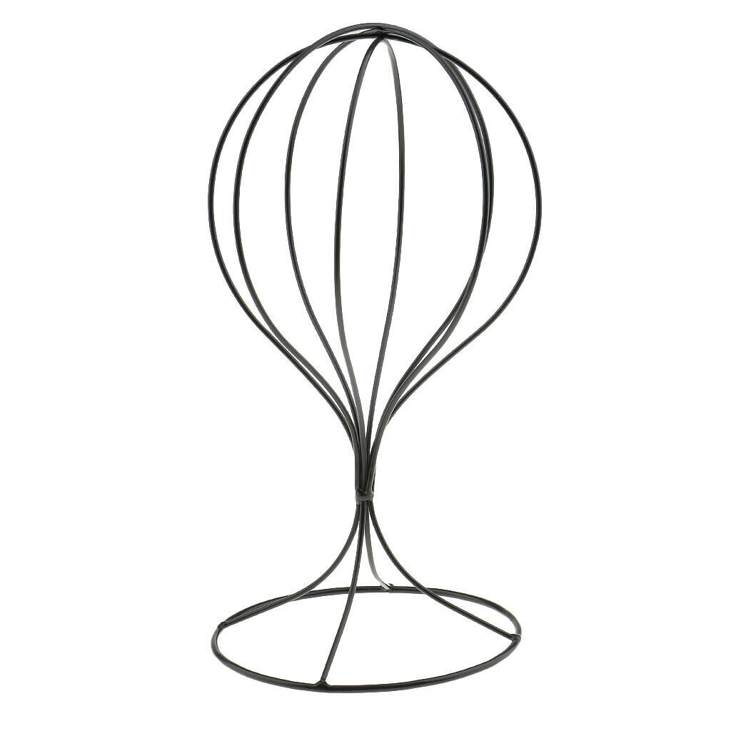 2 lot 20'' Balloon Style Metal Hat Holder Desktop Wig Display Stand Black