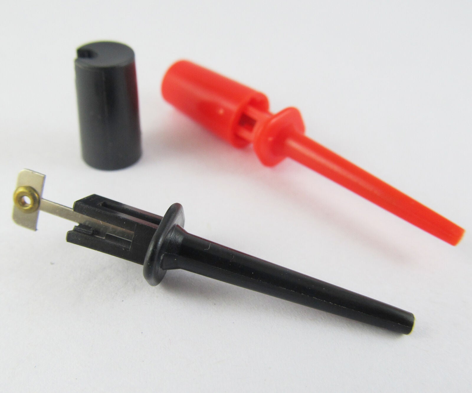 4 Pairs Round Test Hook Clip Grabbers Test Probe SMD IC SMT For Multimeter R+B