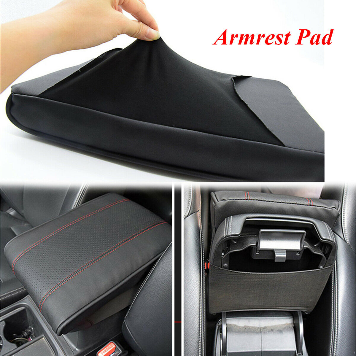 1× Moisture-proof PU Leather & Memory Foam Car Armrest Cushion Pad For 99% Cars