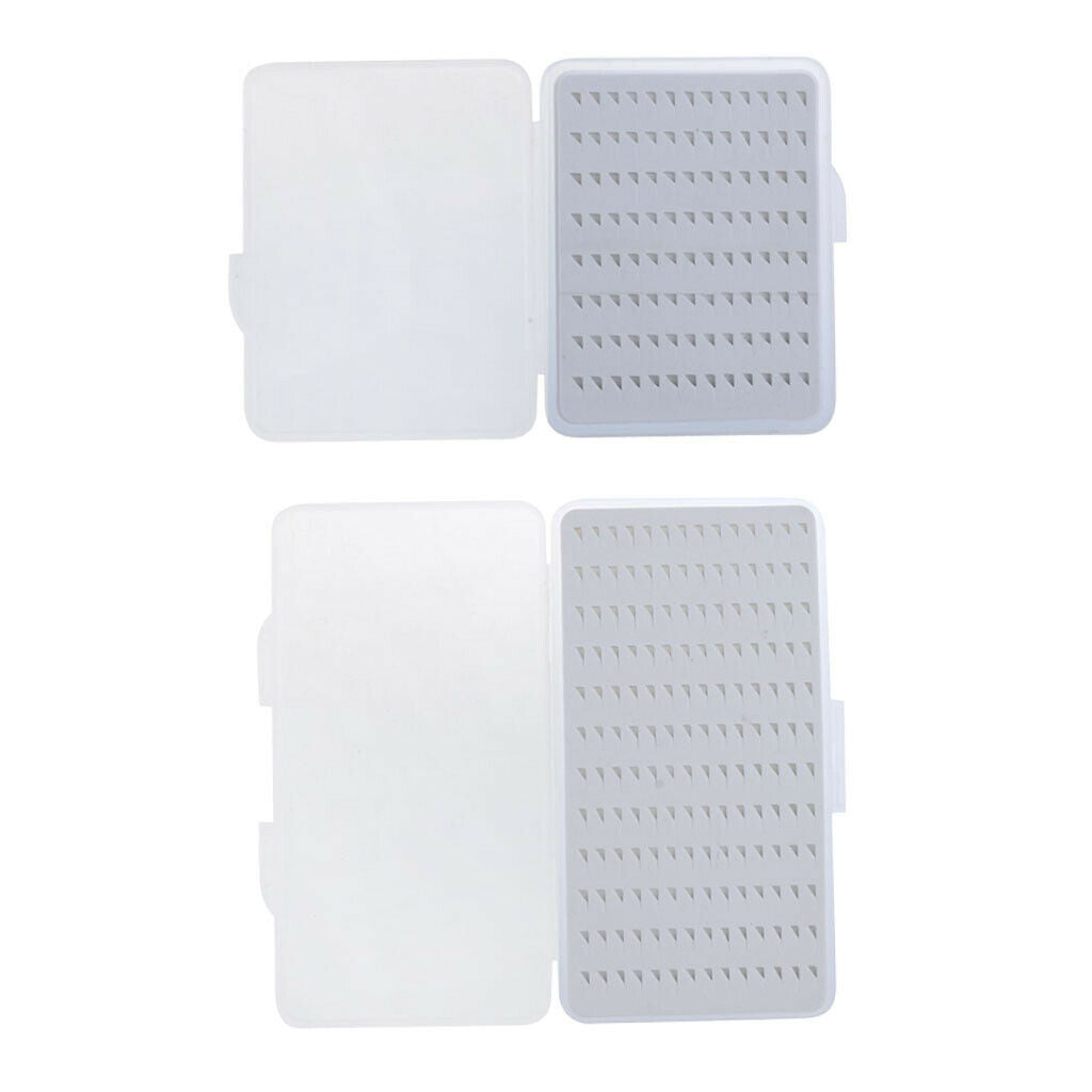 2 Pieces Dry Fly Fishing Box Tackle Box with Slot Foam for