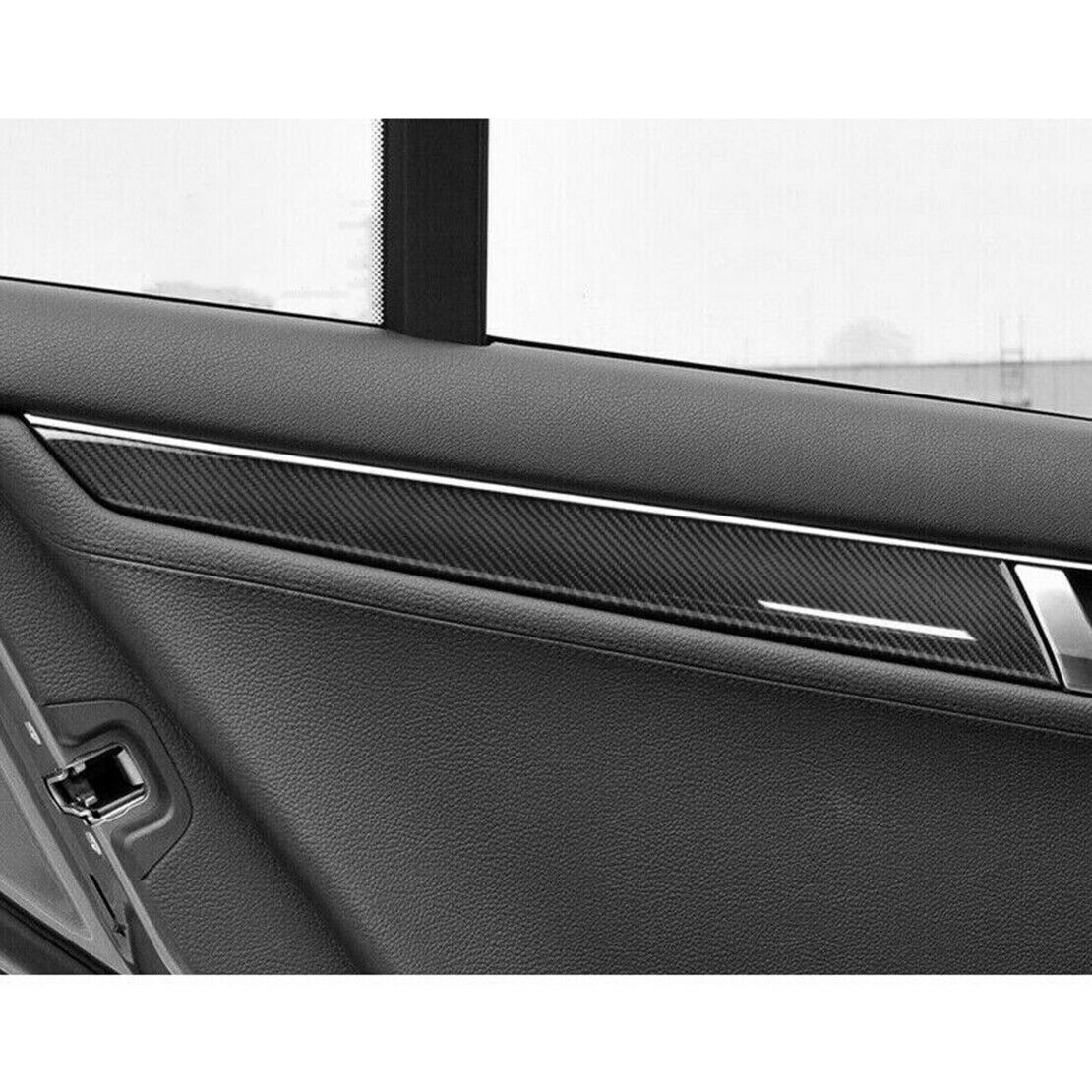 Carbon Fiber Door Panel Cover Trim Fit For Mercedes Benz C W204 2007-2013 acc.