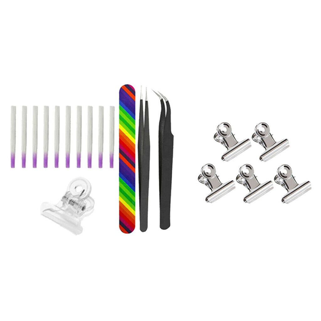 Nail Extend Silk Fiber Fiberglass Nail with Nail Pinching Clips Pinchers