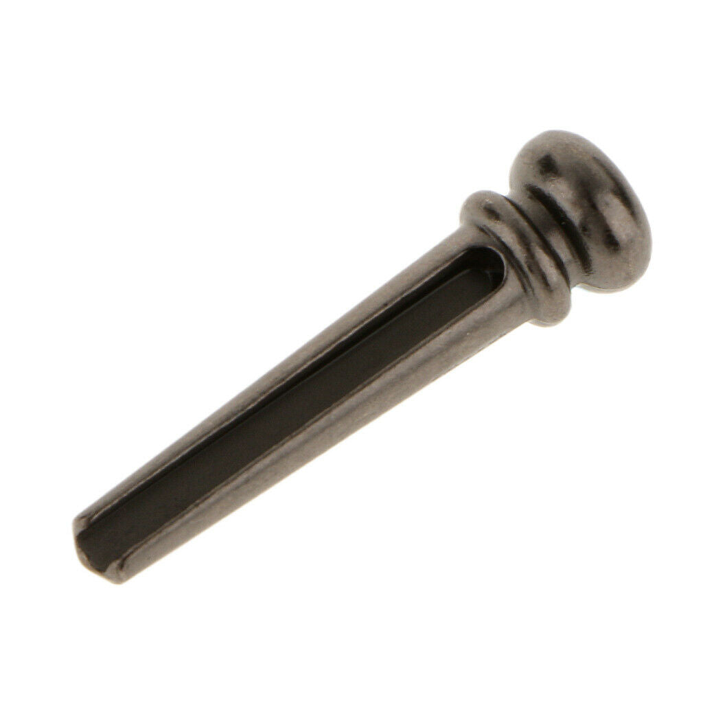 2x 6 Pieces Guitar Bridge Pin Peg Nail Metal End Pins for Repair Parts Black