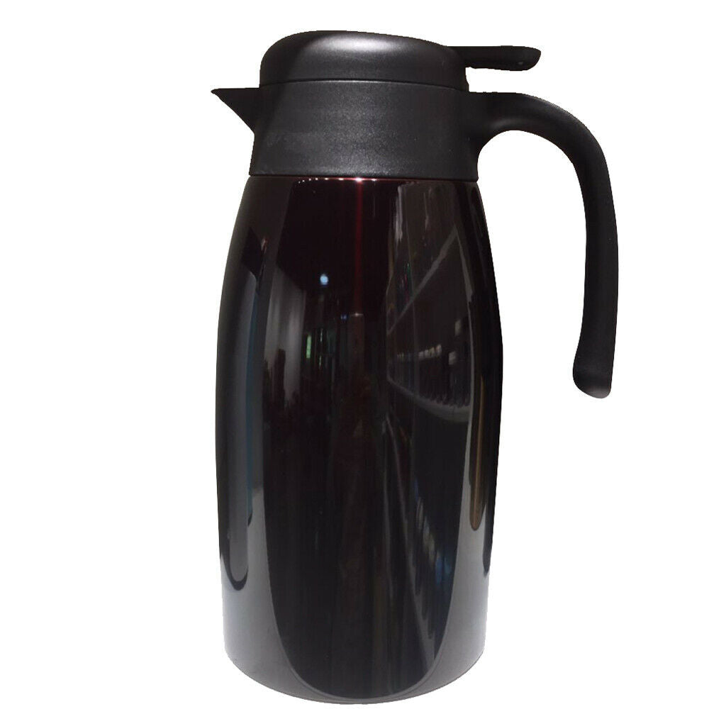 2L Insulation Thermal Coffee Carafe Water Bottle Pot Tea Kettle Black