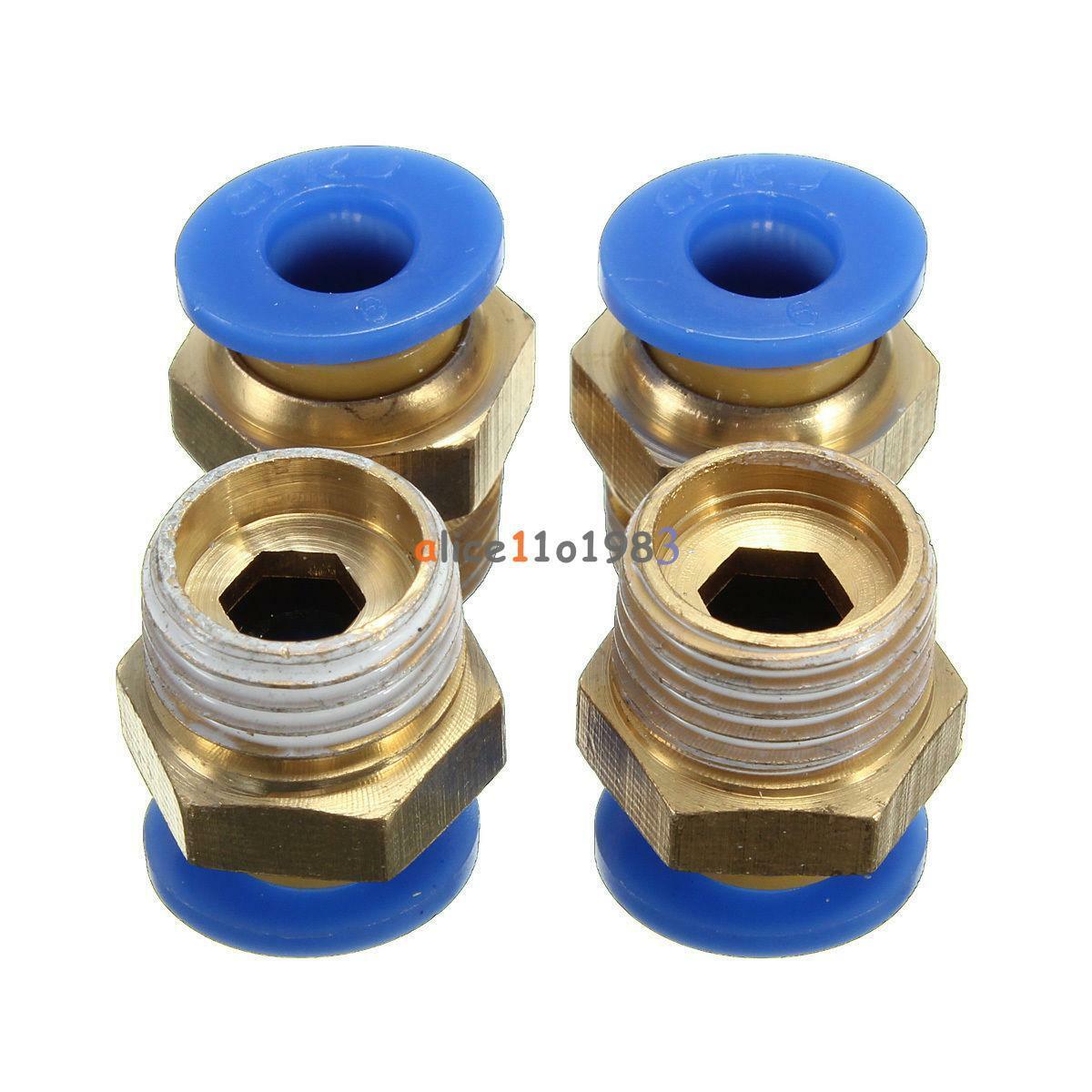 1PC 1/4" 6mm One Push To Connect Fitting Straight Male Connector BSP Thread