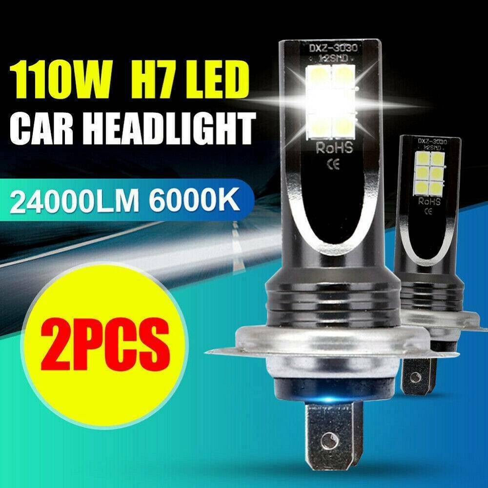 2PC H7 LED Headlight Conversion 110W 30000LM 6000K Error Free Canbus Bulb Set CH