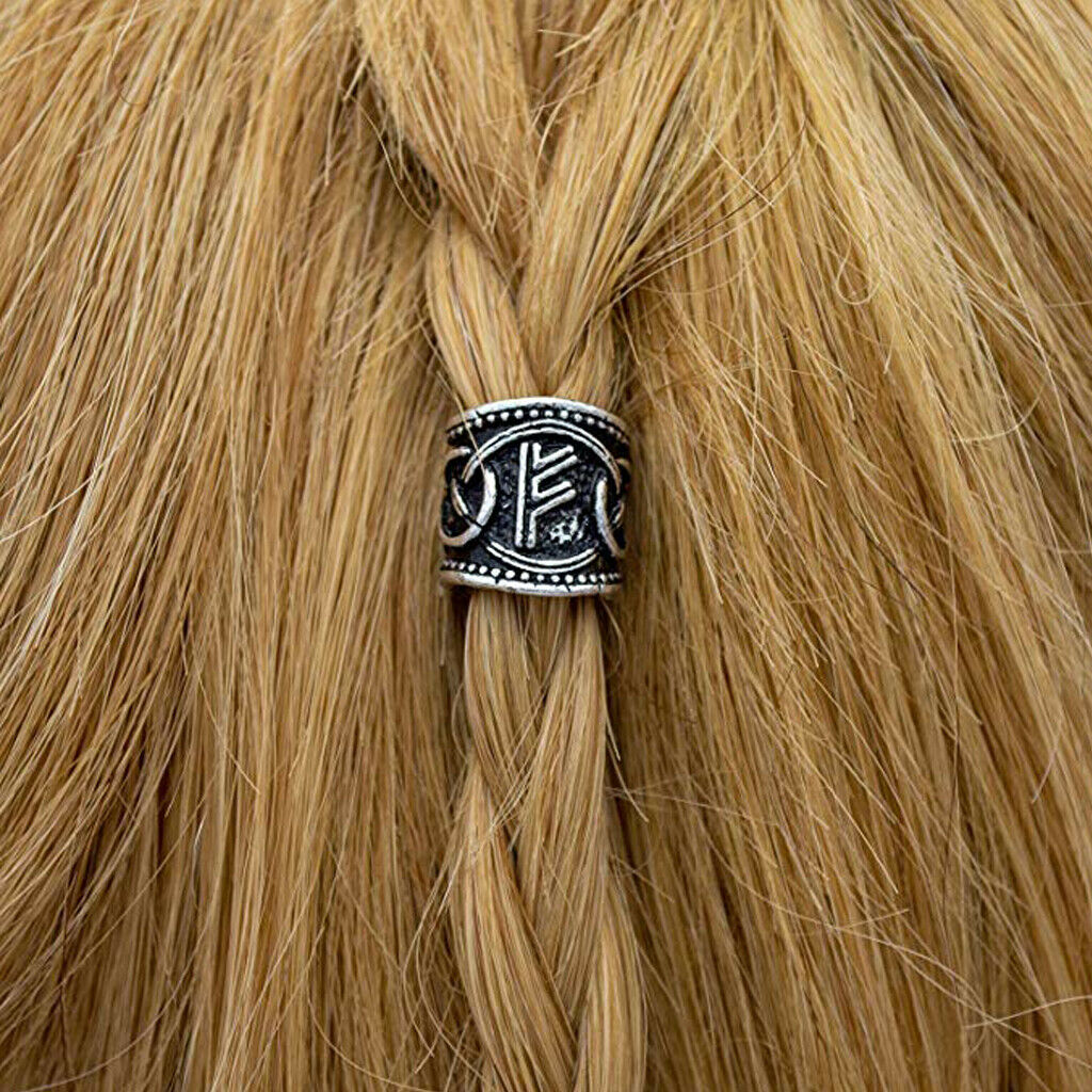 48x Norse Viking Runes Beads Hair Beard Scandinavian Pendants Jewelry Making
