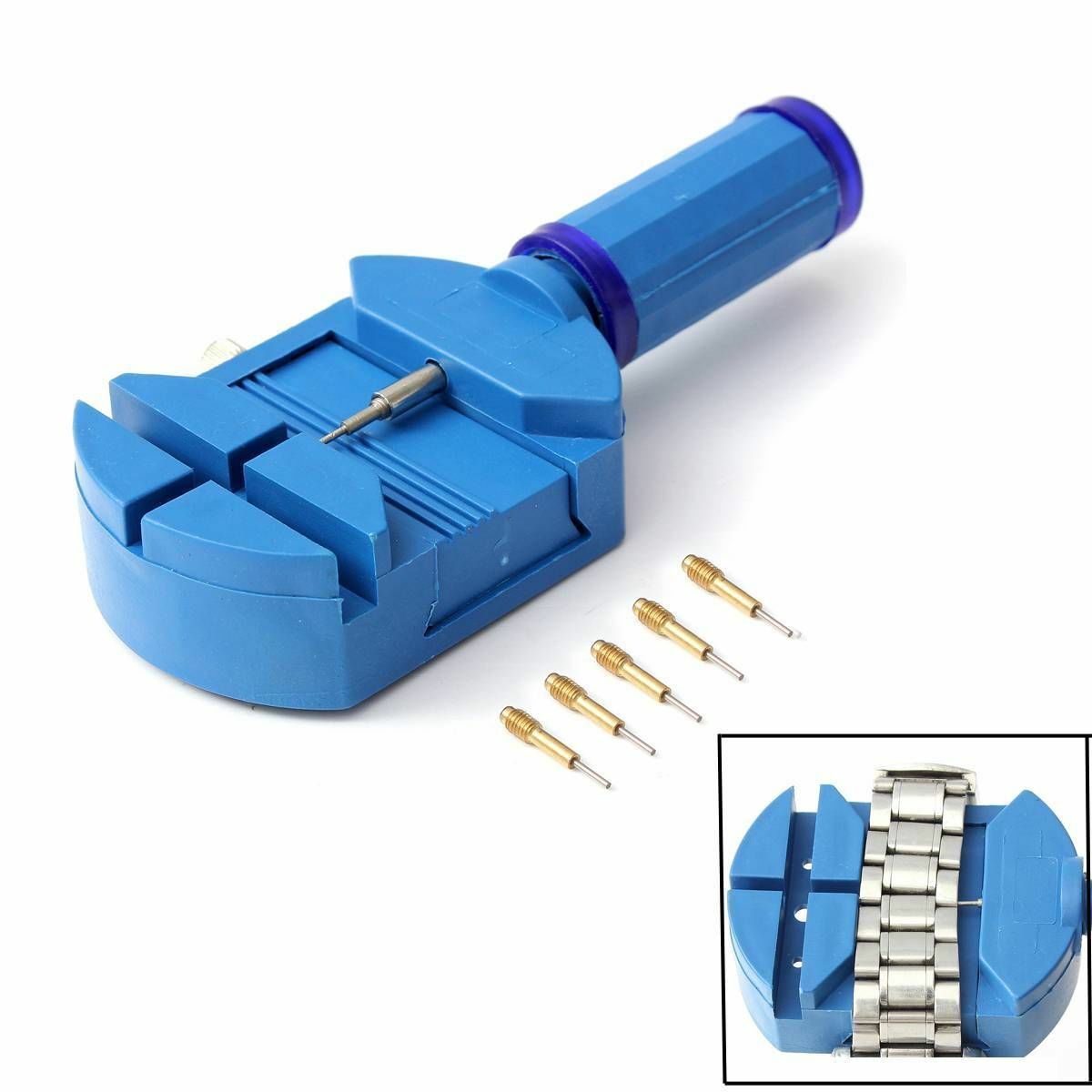 Watch Band Link Remover Bracelet Strap Adjuster Repairing Tool with 5 Extra Pins