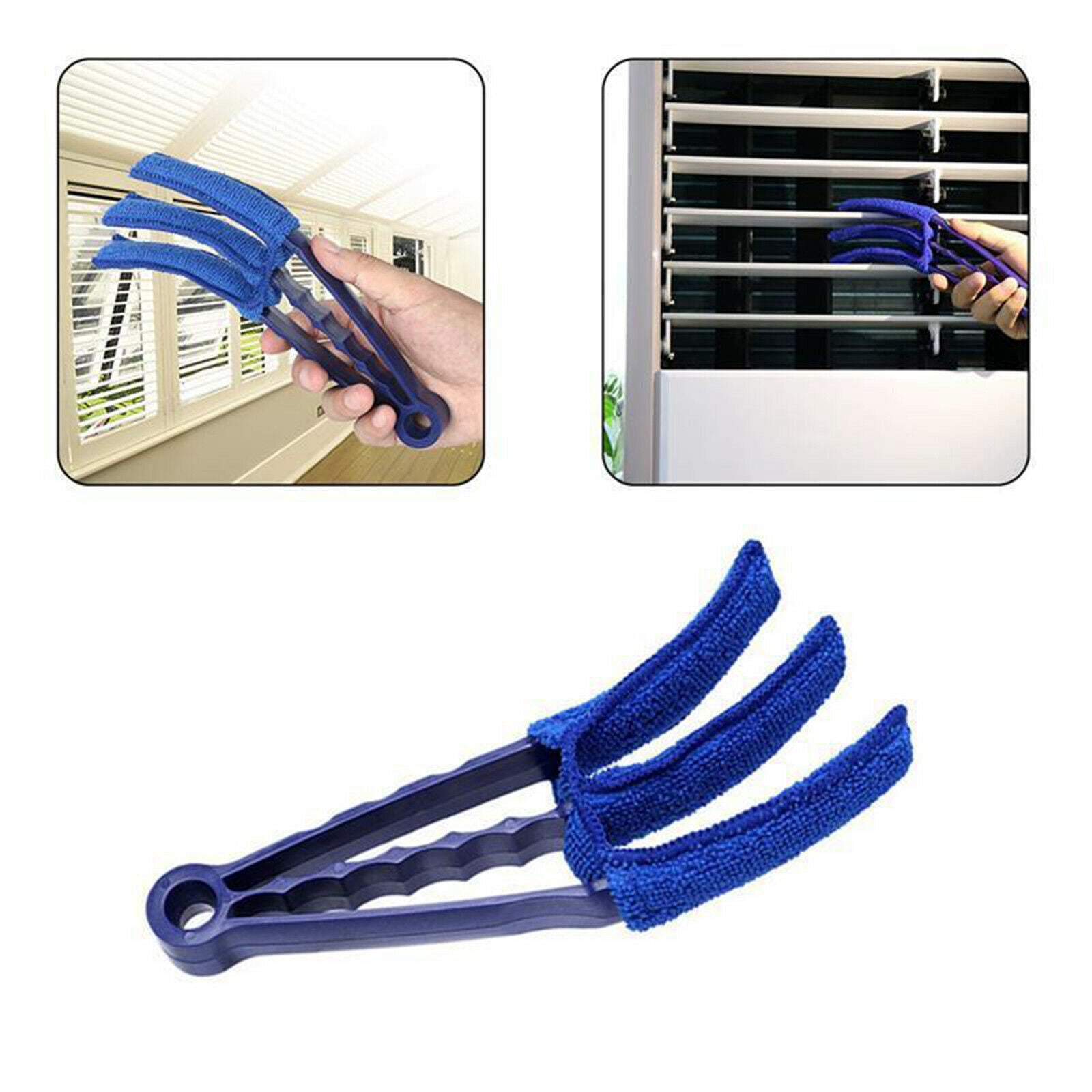 Window Blinds Brush Dust Cleaner Washable Micro Fibre Sleeve Blue