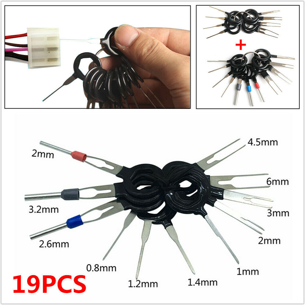 19PCS Motorcyle Scooter Electrical Wire Connector Pin Extractor Terminal Tools