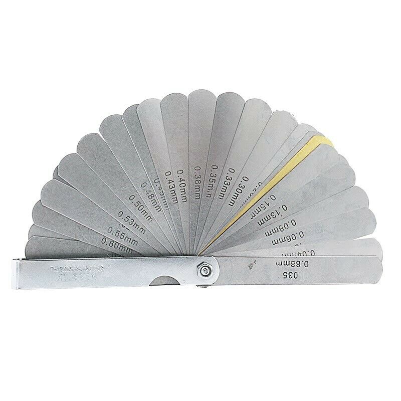 BlueSpot 32 Blade Leaf Feeler Gauge Metric Imperial Includes Brass Blade