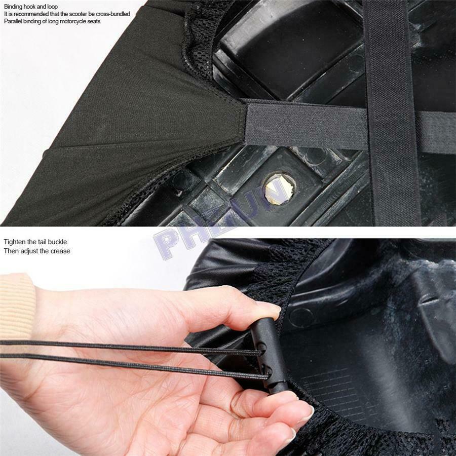 Black Motorcycle Seat Cover Cushion Dust UV Protection Universal Waterproof