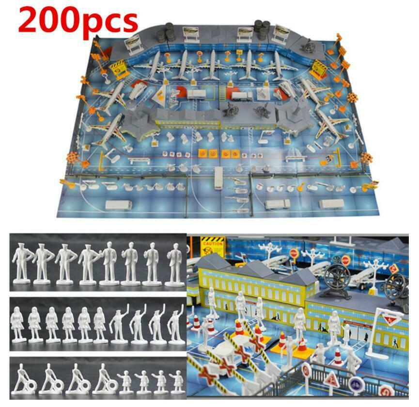 200PCS Airport Playset Airplane Aircraft Models Accessories Assembled Xmas Gifts