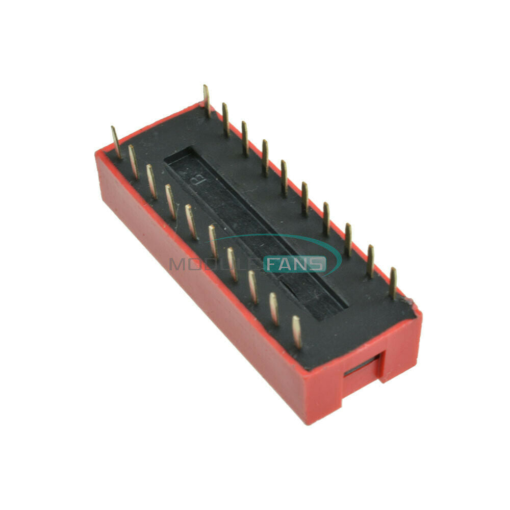 50pcs  2.54mm 10-Bit 10 Position Way DIP Slide Type Switch ModuleRed Pitch New